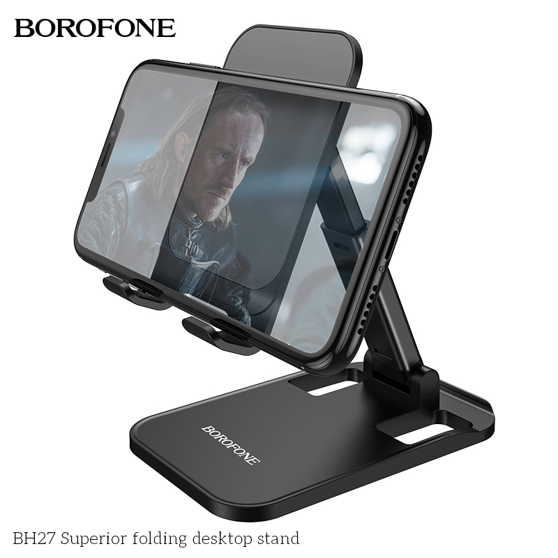 BOROFONE Mobile Phone Holder Stand for iPhone 13 12 11 Pro Metal Foldable Mobile Phone Stand Desk for iPad poco x3 pro Huawei Table