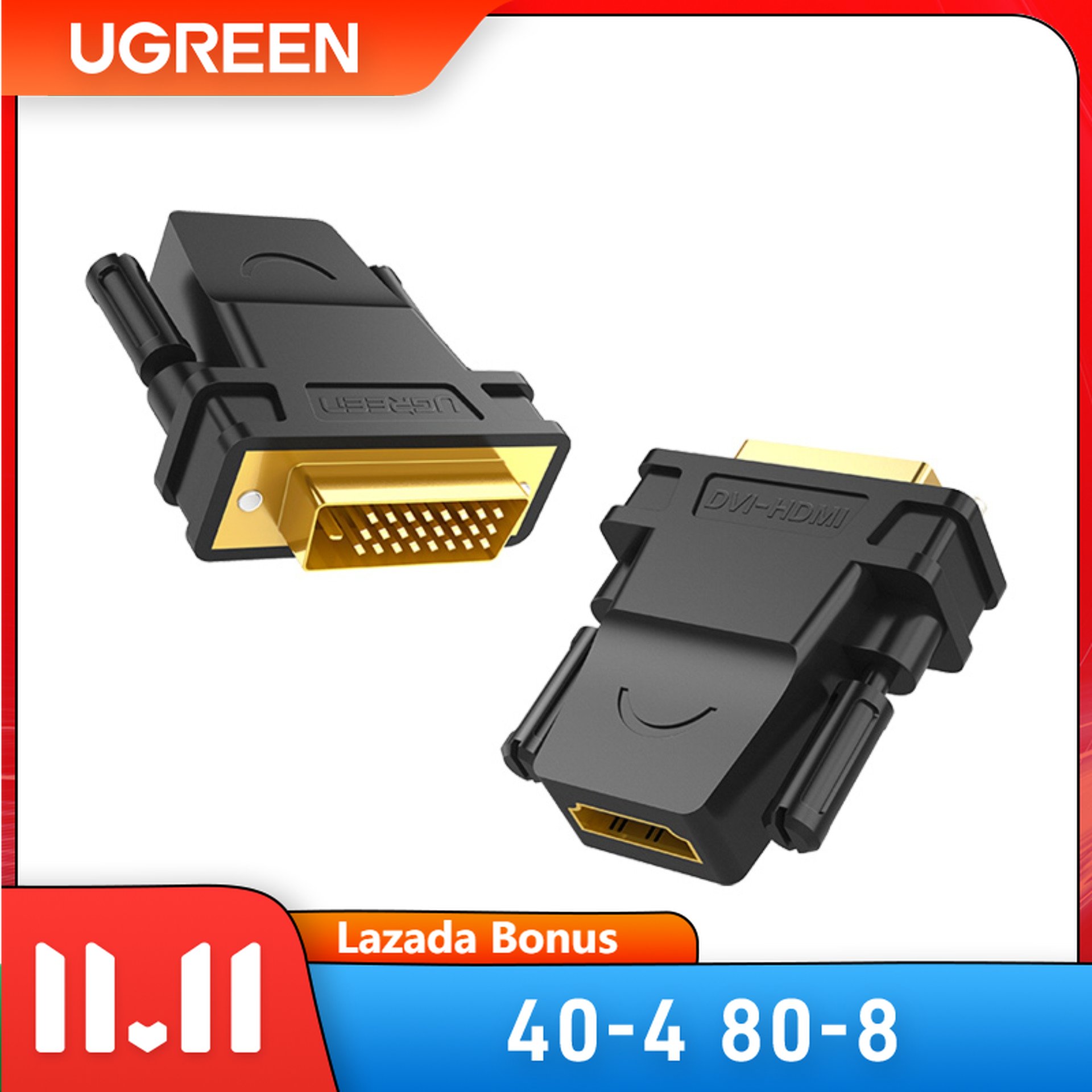 UGREEN HDMI to DVI 24+1 Adapter Female to Male 1080P HDTV Converter DVI Connector for PC PS3 Projector TV Box-Intl