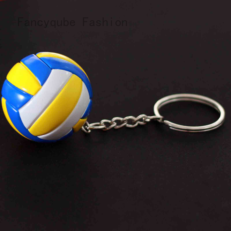 Fancyqube Fashion Pvc Volleyball Keychain Ornaments Business Volleyball Gifts Beach Ball Sport For Players Men Women Key Chain Gift