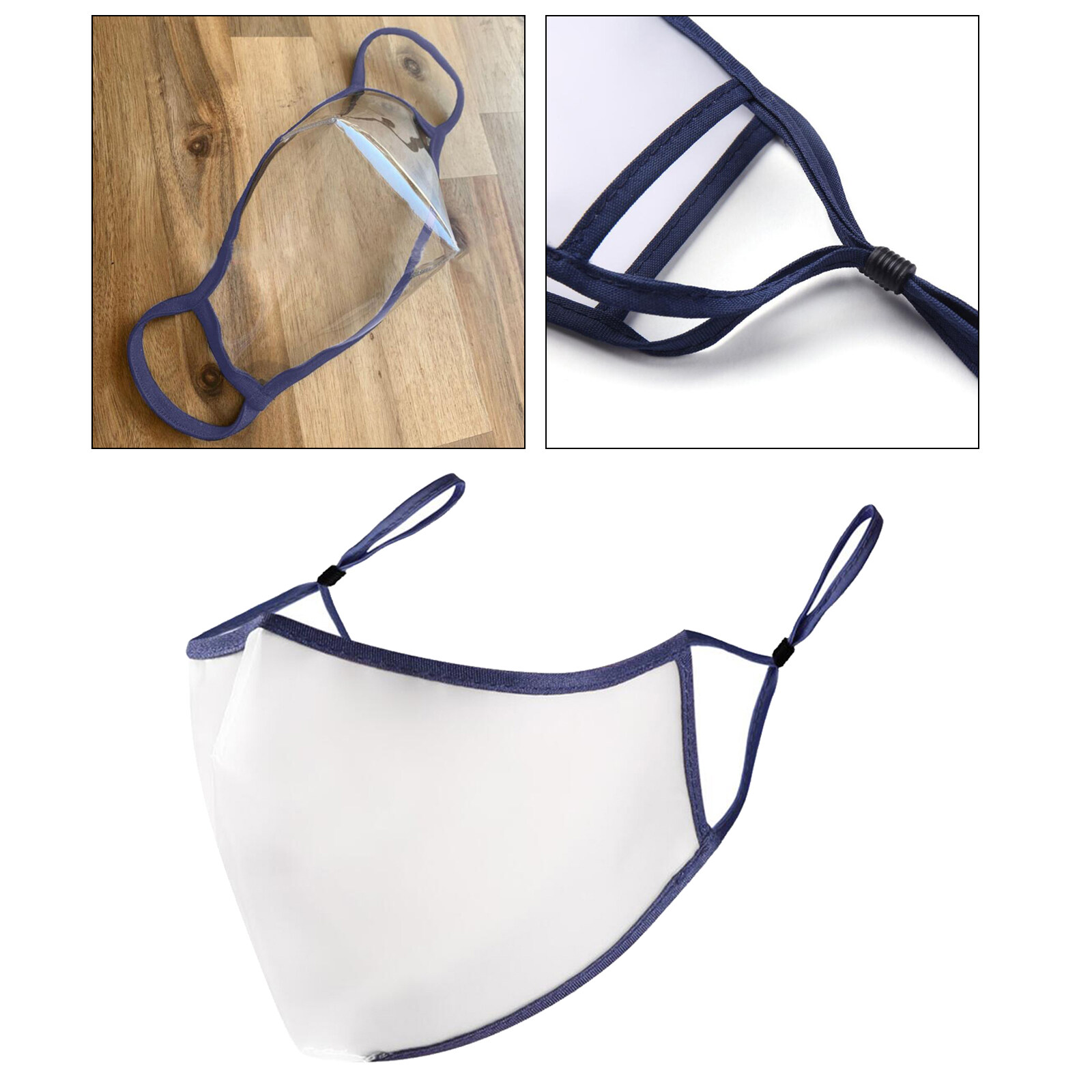 Serenable Reusable Clear Transparent Unisex Adult Face Mask w/ Mouth Lip Expression Window