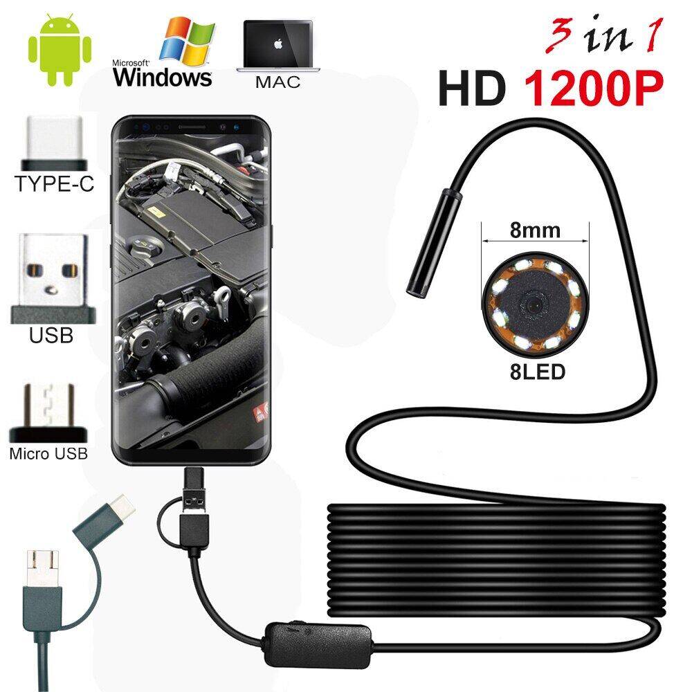 ♥【Readystock】FREE Shipping♥ 5.5mm Mobile for Car Endoscope Camera Endoscopic Flexible Inspection Smartphone Cars Endoscope for Android Phone Type C USB Phone