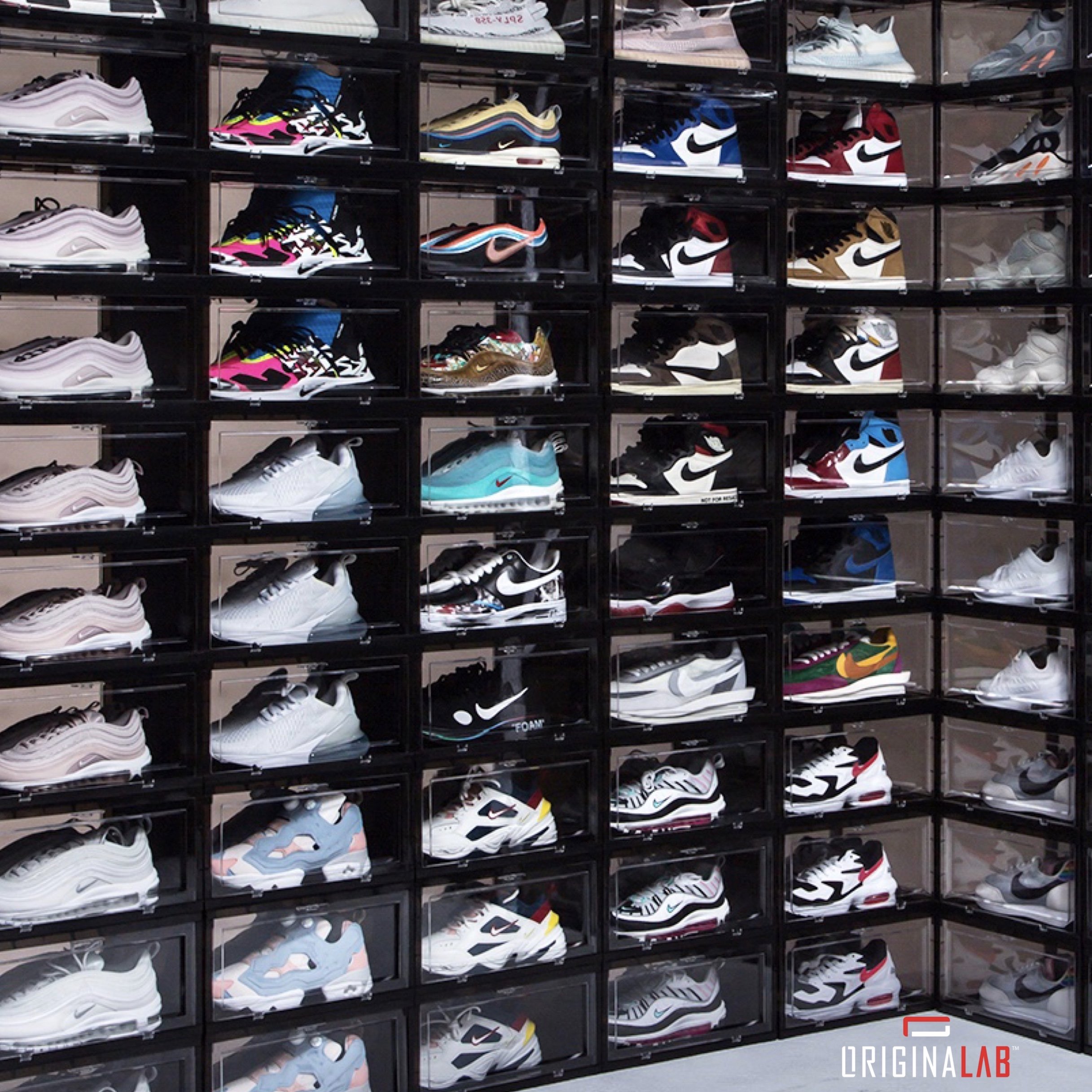 ORIGINALAB Premium Stackable Side Display Hard Case AJ Shoe Box Black with Magnetic Door X1 BOX (1.3KG/Box)