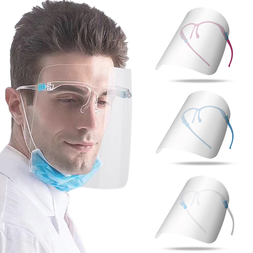 PE Full Face Screen Protective Plastic Face Shield Protector With Glasses High-Definition Transparent Anti-Fog Goggles Mask Anti-Dropping Oil Splash Goggles