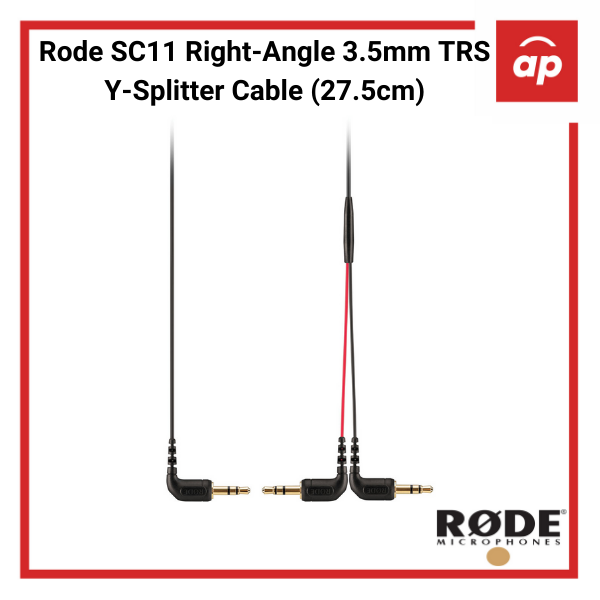 Rode SC11 Right-Angle 3.5mm TRS Y-Splitter Cable (27.5cm)
