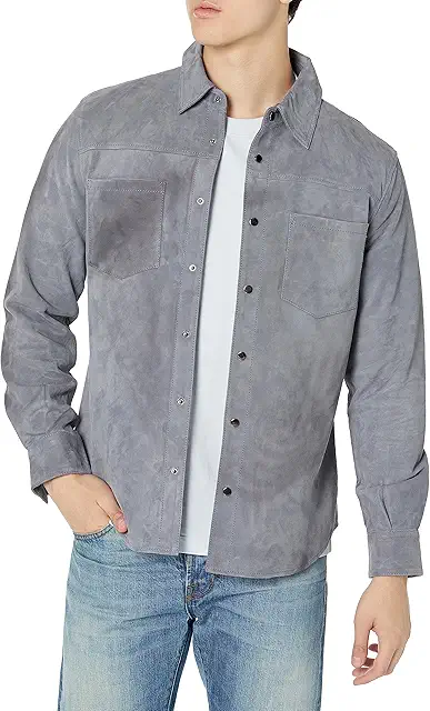[BLANKNYC] Mens Luxury Clothing Suede Shirt Jacket, Comfortable & Stylish Shacket