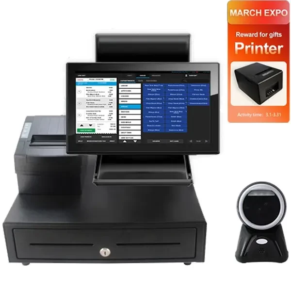 Micropos cash register J6412 i3 i5 pos machine pos touch point of sale system pos software and hardware